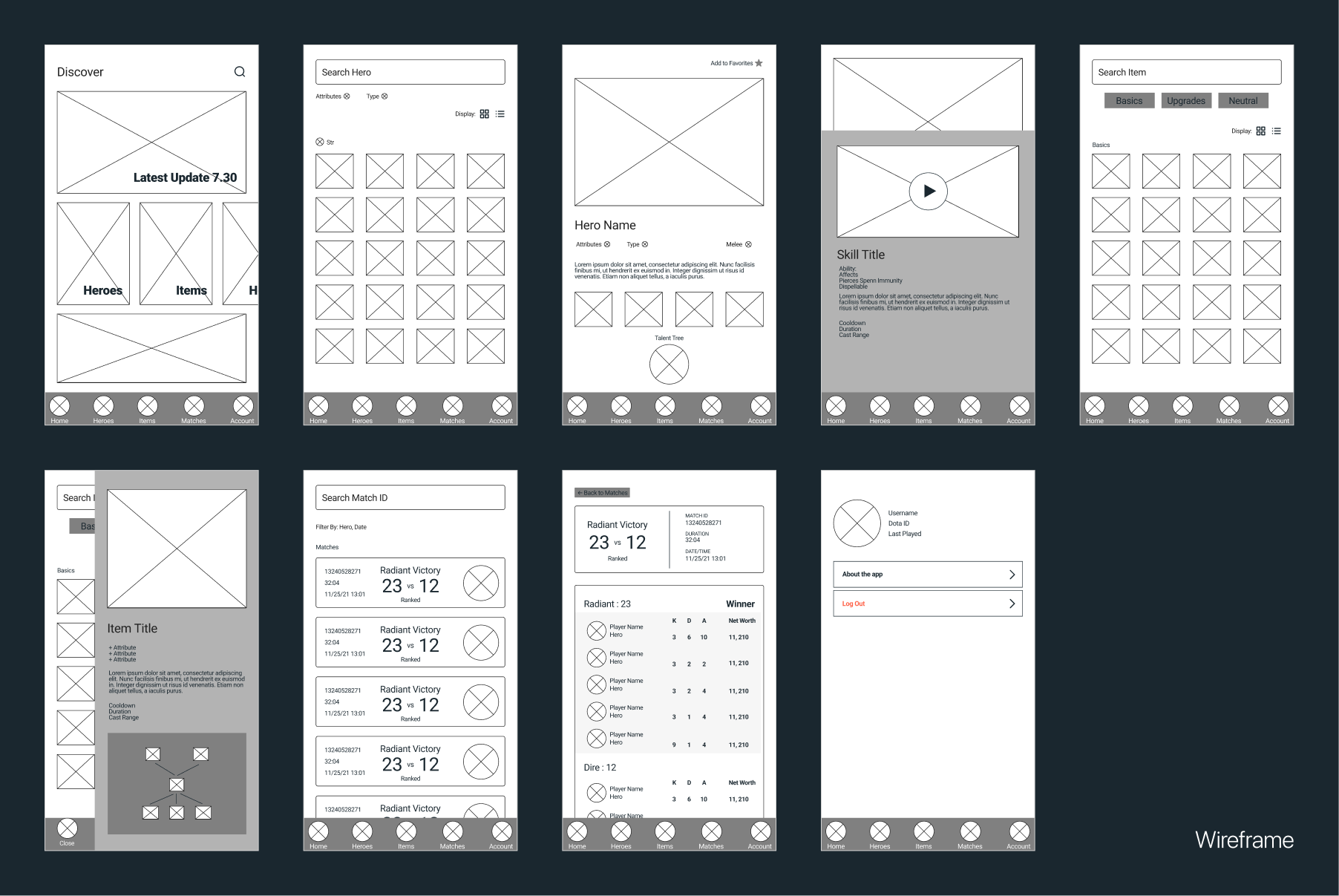 Low Fidelity Wireframe